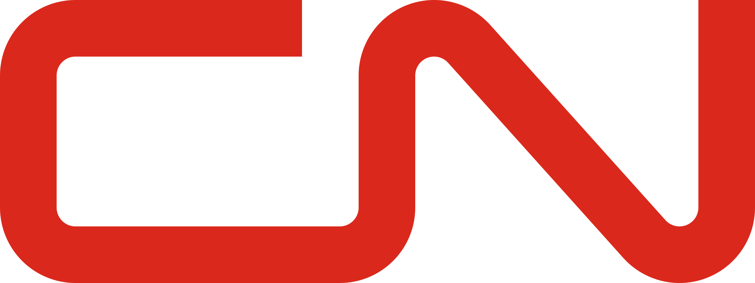 Logo for CN Rail, red letters in a connected font spelling C N